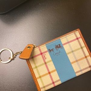 Coach plaid key pouch